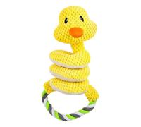 Jouet couineur interactif - Peluche mignonne, corde à tirer, long cou en | Tissu en peluche douce avec boule couineuse intégrée à l'intérieur, corde de coton nouée poignée à tirer pour soulager