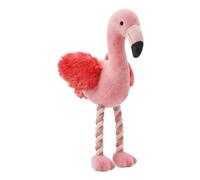 Jouet couineur pour chien avec corps en peluche pour lancer un flamant rose | Insert froissé et couineur, extérieur en polyester, bruissement et couinement réactifs lorsque le jouet en peluche est pressé