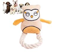 Jouet couineur pour chien en forme de chouette, jouet à mâcher pour chien, jouet interactif en peluche pour chien, jouet en corde robuste, jouet stimulant le cerveau, à mâcher et à rapporter, interak