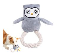 Jouet couineur pour chien en forme de chouette, jouet interactif pour animaux de compagnie, jouet en peluche robuste, stimulant le cerveau, à mâcher et à rapporter, interactif