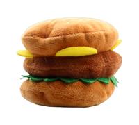 Jouet couineur pour chien, jouet à mâcher hamburger, jouet de dentition en peluche douce, jouet couineur interactif pour réduire l'ennui, le jeu, l'entraînement, les voyages, le parc, la cour, la