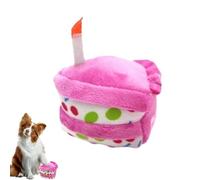 Jouet couineur pour chien - Jouet à mâcher pour chien en forme de gâteau d'anniversaire - Jouet à mâcher amusant pour chien - Jouet sonore en peluche pour animal domestique