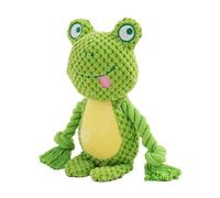 Jouet couineur pour chien - Jouet couineur pour chien - Poupée créative en corde pour animal de compagnie - Jouet interactif avec couineur, renard, éléphant et grenouille pour l'intérieur et