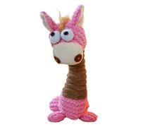 Jouet couineur pour chien - Jouet en peluche girafe qui couine - Jouet interactif pour chat - Intérieur en peluche - Nettoyage des dents