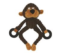 Jouet couineur pour chien, jouet vocal en forme de singe de dessin animé, jouet à mâcher en peluche, jouet à mâcher interactif pour chiens de petite, moyenne et grande taille (B)