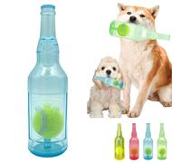 Jouet couineur pour chien mignon et robuste en caoutchouc - Jouet à mâcher interactif durable pour faire ses dents - Balle de tennis incluse - Bleu - Taille L