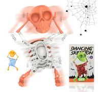 Jouet Crâne Dansant et Oscillant, Squelette 3D à Remontoir à Ressort pour Bureau, Crâne Mécanique Qui Bascule, Soulageur de Stress Original, Décoration Amusante pour Blagues d'halloween