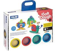 Coffret Pâte à Modeler MILAN Soft Dough Monsieur Heureux - 4 pots + accessoires