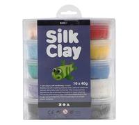 Jouet créatif - SILK CLAY - Lot de 10 Pâtes à modeler - Souple et légère - Couleurs assorties