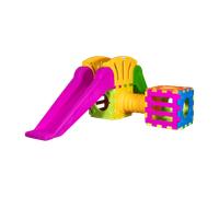 Jouet cubique modèle L2000 - jeu modulaire avec 1 grand toboggan et 1 cube.