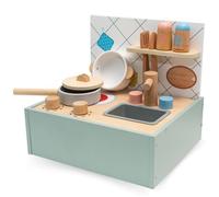 Jouet Cuisine Enfant - MAMABRUM - Mini Cuisine en Bois - Pliable - Accessoires Inclus - 3 ans+