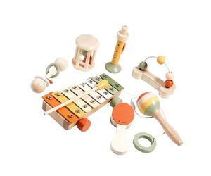 Jouet d ' apprentissage Musical en bois non toxique, Instruments avec cloches, à roulettes pour garçons et filles de 18 mois, jouet à tirer Xylophone en bois