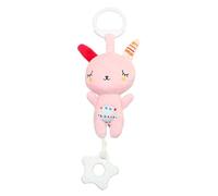 Jouet d'activité à Suspendre Bébé, Animal en Peluche Jouet Musical à Suspendre Bébé avec Jouet de Dentition, Berceau Hochet Jouets Animales, Jouets Suspendus pour Bébés Landau et Poussette (Lapin)