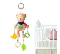 Jouet d'activité monté sur berceau, jouet hochet pour poussette | Jouets sensoriels pour arc de poussette de berceau pour tout-petits | Belles poupées interactives de confort animal de siège automatiq
