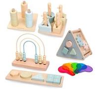 Jouet d'Activité Montessori, Jouet en Bois, Arc-en-Ciel - Développement Cognitif pour Enfant de 2-3 ans