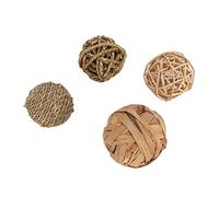 Jouet d'activité pour Petits Animaux, 4 Pièces, Boules de Dentition à Croquer pour la santé Dentaire, Soulagement du Stress, Lapins, Gerbilles, Balles à Mâcher pour Animaux de Compagnie