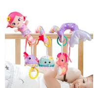 Jouet d'activité pour siège d'auto et poussette - Peluche musicale créature océanique, jouet BB à cliquetis, accessoire sensoriel texturé, divertissement pour tout-petits, 0-3 ans | Développement du b