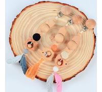 Jouet D'Activités À Suspendre En Bois Avec Hochet Pour Bébé, Motif Étoile Et Animal, Arche Pour Poussette, Avec Support, Portable, Pour Dentition, Pendentif, Avec Perles De Silicone, Avec Pince, 1