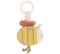 Jollein Suspension pour poussette - Pretty Picnic Bee - pour poussette et siège auto - avec papier froissé et grelot - jouet sensoriel nomade - avec anneau en plastique pour la fixation - jouet bébé