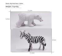Jouet D'animaux De Dessin Animé De Grande Taille Ensemble De Modèles D'animaux Sauvages Lion Éléphant Tigre Zèbre À Tachettes Chevreuil Avec Grand Nordique 113g