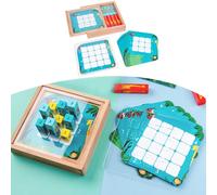 Jouet D'Apprentissage De La Pensée Logique Pour Enfants, Blocs D'Animaux De 16 Pièces Avec 25 Cartes, Jeu De Société Interactif Parent-Enfant