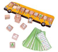 Jouet d'apprentissage des mathématiques - Jouets éducatifs numériques | Jeux de Correspondance de manipulateurs mathématiques - Jouet de Bus avec numéros en Bois