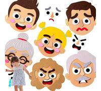 Jouet d'apprentissage social et émotionnel, kit de création de visages émotionnels, jeu d'émoticônes multijoueur, kit d'émoticônes en feutre, jouet social et émotionnel, jeu de création de visages, ki