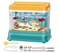 Jouet d'aquarium éducatif pour bébé, avec lumière et Musique, 4 Poissons magnétiques et 2 Cannes à pêche