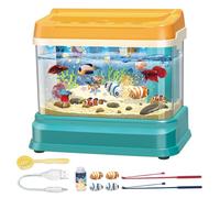 Jouet d'aquarium pour bébé, Jouet éducatif pour Aquarium avec lumière et Musique, réservoir d'eau Artificiel avec 4 Poissons magnétiques, 2 Cannes à pêche, Filet et biberon