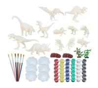 Jouet D'Art Artisanal 64 Pièces/Ensemble, Haute Simulation, Bricolage Créatif, Modèle De Dinosaure Peint À La Main En Sécurité, Kit Cadeau