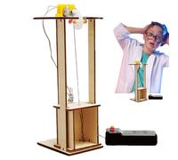 Jouet d'ascenseur en Bois | Kit De Science pour avec Structure en Bois | Projet STEM pour La Classe De Physique | Concepts De Toy Toy for Learning Engineering and Mechanics, Fun Science Kit