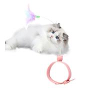 Jouet de baguette de chat, Jouet de bâton de chat | Baguette teaser pour chat à ressort Swing Cartoon avec plume,Jouets créatifs pour chat avec collier réglable