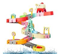 Jouet de Bain à Partir de 3, 4, 5, 6 Ans, 47 Pièces Parcours de Billes DIY, Jeux de Bain avec Ventouses pour Garçons et Filles, Cadeau Créatif pour Jeu de Bain pour Enfants