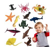 Jouet de bain avec figure marine, ensemble de jouets pour animaux | Réalistes 12 pièces jouets animaux figurines jouets - Jouets de bain Jouets sous-marins pour l'apprentissage pe