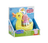 Toomies Peppa Pig Peppa et Duck Flotteur de bain - Jouet de bain Peppa Squirter et flotteur verseur de canard avec roue à eau - Jouets sous licence officielle Peppa Pig - Jouets de bain pour bébé pour