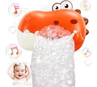 Jouet de Bain Bébé 1 2 3 4 5 Ans, Machine à Bulles Dinosaure Musicale, Souffleur de Bulles pour Baignoire, Jouet d'Eau Enfant Fille et Garçon, Rouge