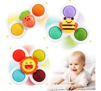 JOUET DE BAIN JANTE - 3 pièces Ventouse Spinner Jouet bébé Jouet de Bain pour bébé Jouet sensoriel pour bébé Baignoire