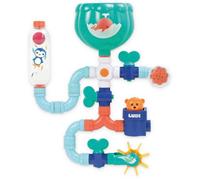 Ludi - Tuyaux d'eau XXL - Jeu De Construction Aquatique - Grand Circuit - Dès 18 Mois - pour Occuper Bébé Pendant Son Bain - Imagination Et Dextérité - 16 Pièces Interchangeables - Fixation Ventouse