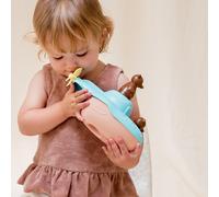Jouet de bain made in france en matière recyclée sous-marin de petit ours brun