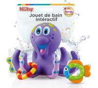 Jouet de bain - NUBY - Pieuvre intéractive flottante - Anneaux de bain - Violet