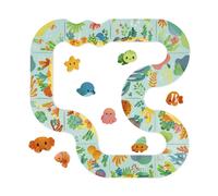Janod – Circuit de bain Premier Âge dès 18 mois – 14 pièces, 8 animaux, filet de séchage