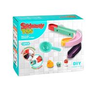 Jouet de Bain pour Bébé avec Piste de Construction de Toboggan Aquatique, Bricolage pour Baignoire, pour Enfants de 4 à 8 Ans, 12 Pièces