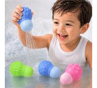 Jouet de Bain pour Bébé de 1 à 3 Ans, 3 Jouets en Silicone à Presser et Asperger, Démontables et Faciles à Nettoyer, Jeux Sensoriels pour Baignoire Piscine, Cadeau Enfant Garçon et Fille Dès 1 an
