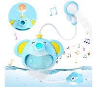 Jouet de Bain pour bébé, Jouet de Bain éléphant Bulle avec Machine à Bulles Musicale bébé de 1 2 3 4 Ans avec Douche à Eau et Fontaine à Billes à soufflage Automatique Cadeaux pour garçons et Filles