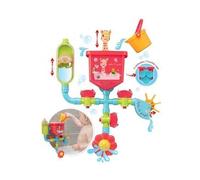 Jouet de Bain Ventouse : tuyaux Folies pour Girafe - Circuit d'eau Premier âge, Cascade, activités - Bebe 10 Mois+ et Une Carte Tigre