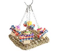 Jouet de balançoire en jonc de mer pour Oiseaux |Hamac en jonc de mer Biologique résistant aux morsures |Soulage l'ennui des perroquets/calopsittes/perruches |Conception Facile à