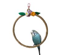 Jouet de Balançoire pour Oiseaux,Jouets Suspendus pour Cage a Perruches,Balançoire en Corde de Chanvre pour Perroquet,Perruches,Calopsittes,Conures,Pinsons,Caïques