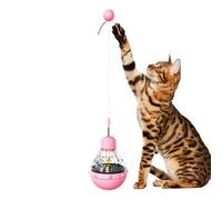 Jouet de balle de friandises pour chats, jouets de puzzle alimentaire pour chats - Jouet de nourriture pour chat avec lumière LED et teaser - Jouets d'enrichissement pour chaton, mangeoire interactive