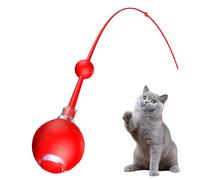 Jouet de Balle Électrique pour Chat avec Corde - 3 Modes De Déplacement avec Boule Intelligente | Autonomie Rechargeable pour Chasse Exercice et Entraînement en Extérieur Animaux de Compagnie