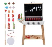 Jouet de Barbecue en Bois pour Enfants-Duoku-Accessoire de Cuisine en Bois-avec Nourriture et Outils de Grillade (21 Pièces)
